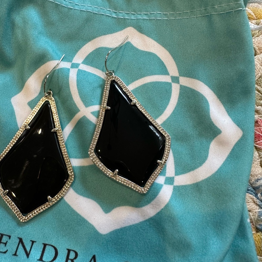 Kendra Scott Black and Silver Statement Earrings